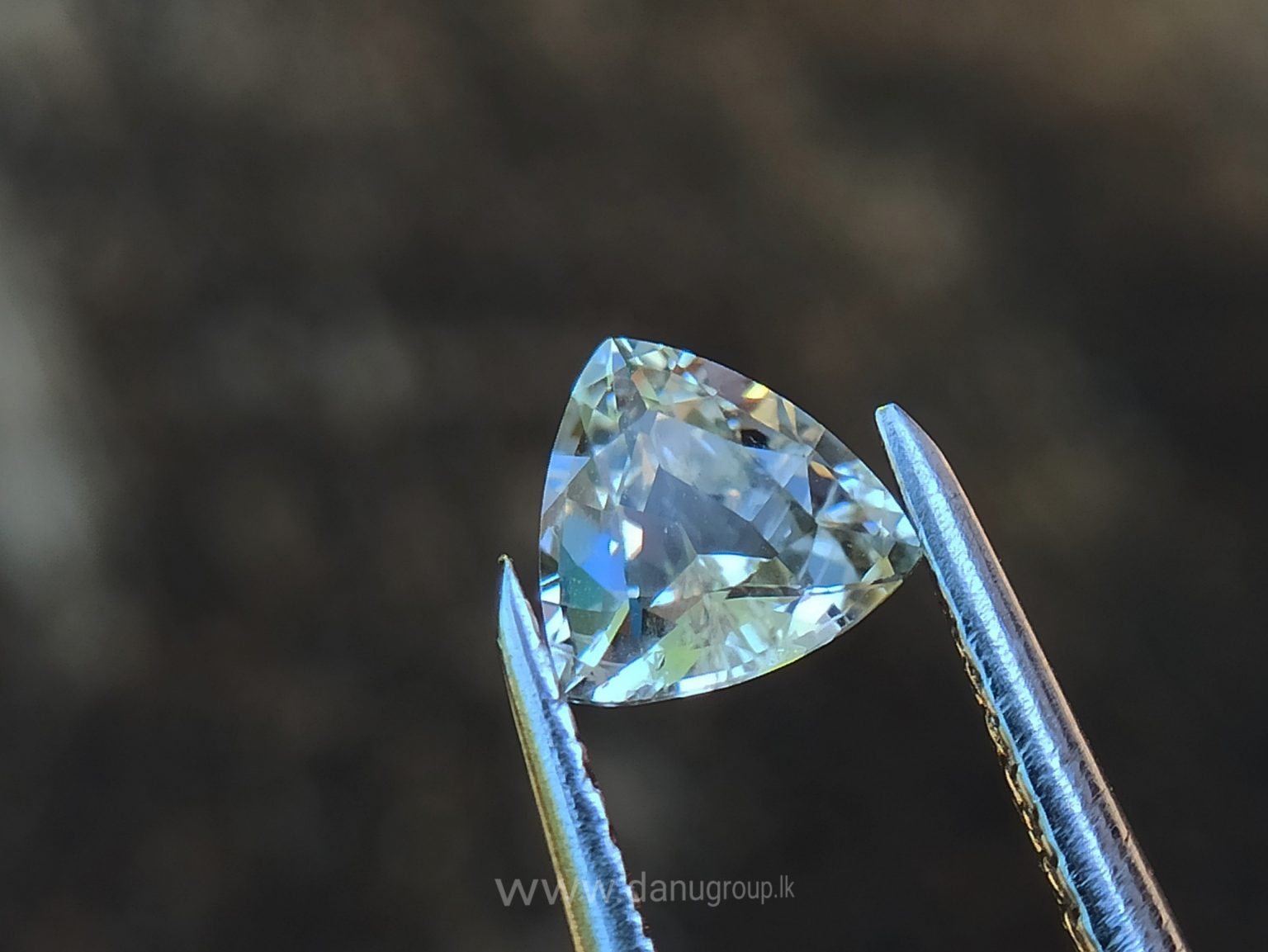 Ceylon Natural Fancy Sapphire Triangular Shape Couple Light Yellow and white sapphire from Danu Group Gemstones Collection