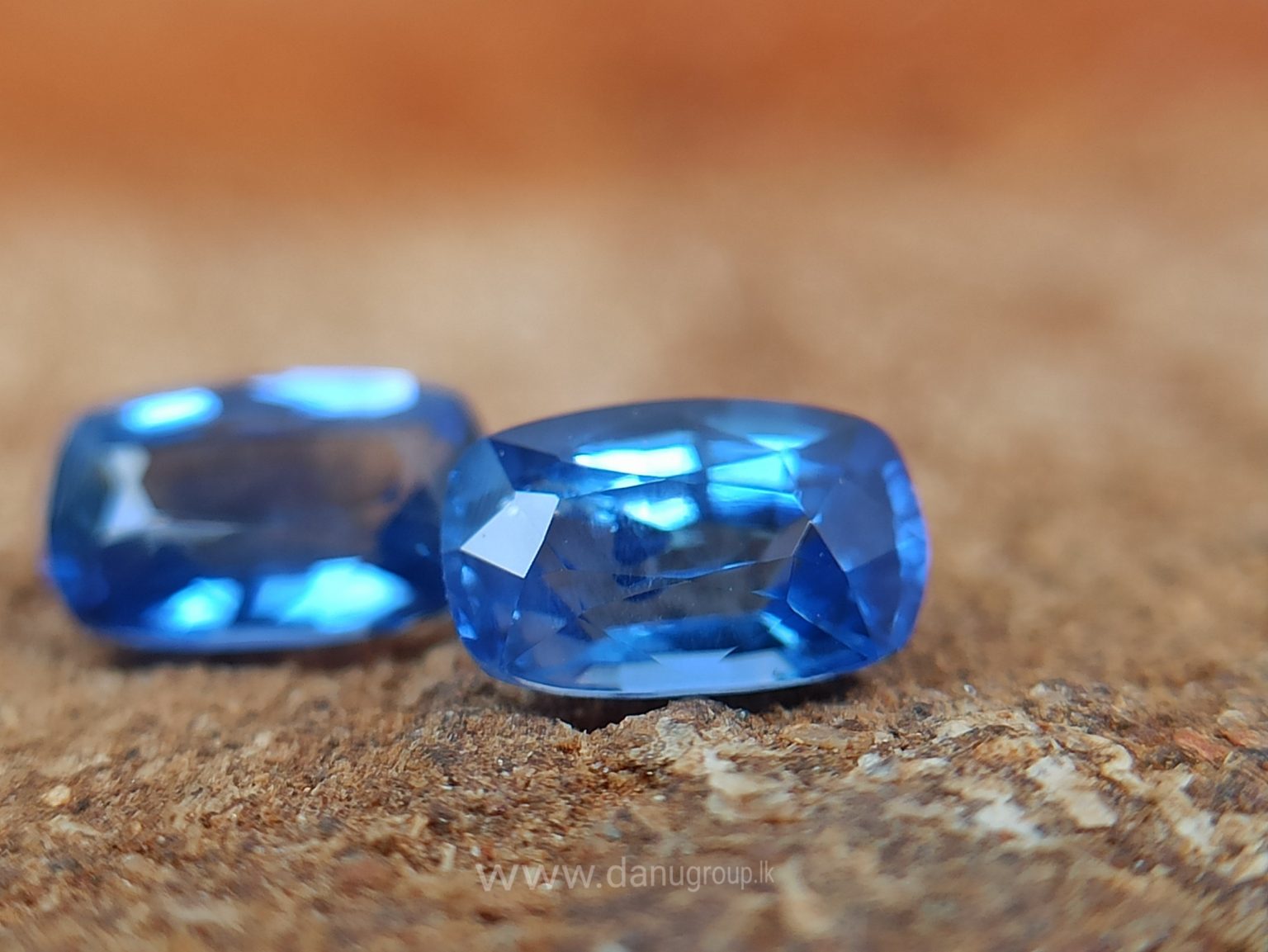 Ceylon Natural Cornflower Blue Sapphire Pair Danu Group Gemstones pair