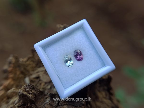 Ceylon Natural Fancy Sapphire Couple - Purple Sapphire & White Sapphire from Danu Group
