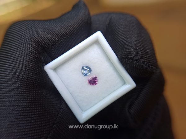 Ceylon Natural Purple sapphire and blue sapphire couple - Natural Fancy Sapphire Couple from Danu Group
