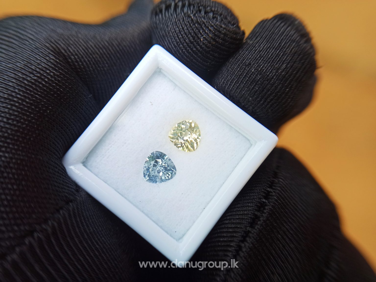 danugroup.lk - ceylon natural yellow sapphire and white Sapphire - Natural Fancy Sapphire Couple from Danu Group