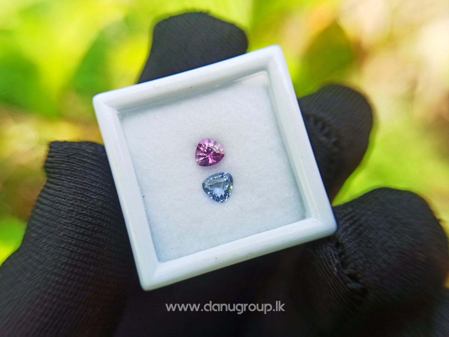Ceylon Natural Purple sapphire and blue sapphire couple - Natural Fancy Sapphire Couple from Danu Group