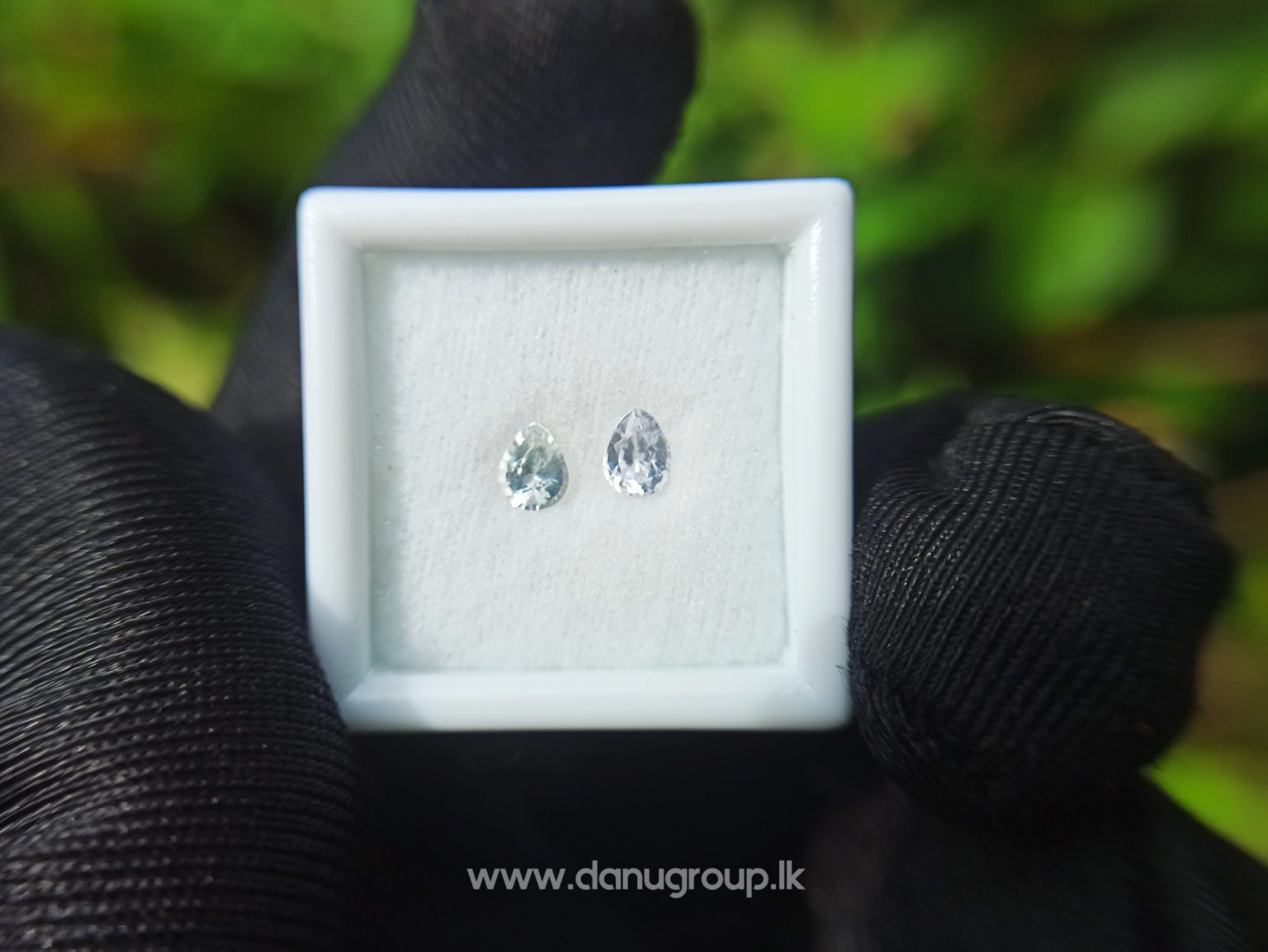 danugroup.lk - ceylon natural white sapphire pear shape pair