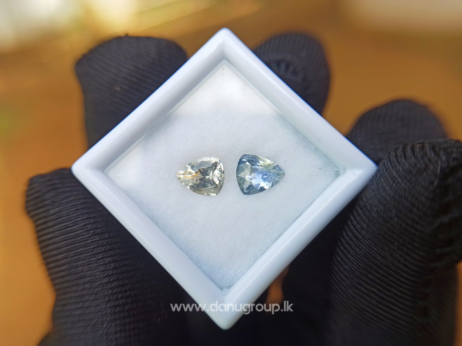 Ceylon Natural Bi Colour Sapphire and light yellow sapphire - Natural Fancy Sapphire couple from Danu Group