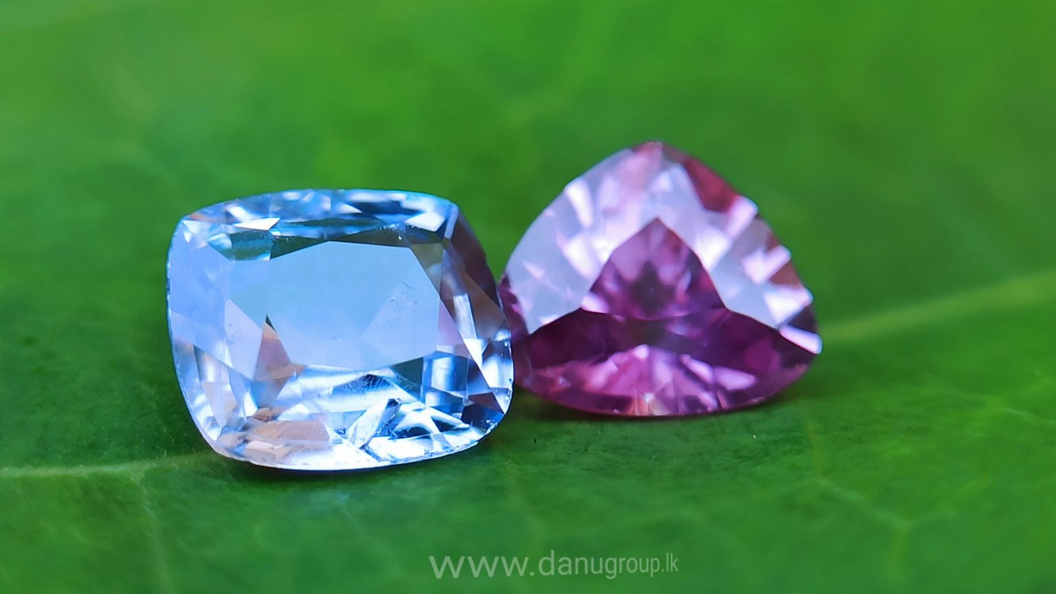 danugroup.lk - Ceylon Natural Blue and pink sapphire couple Danu Group Gemstones