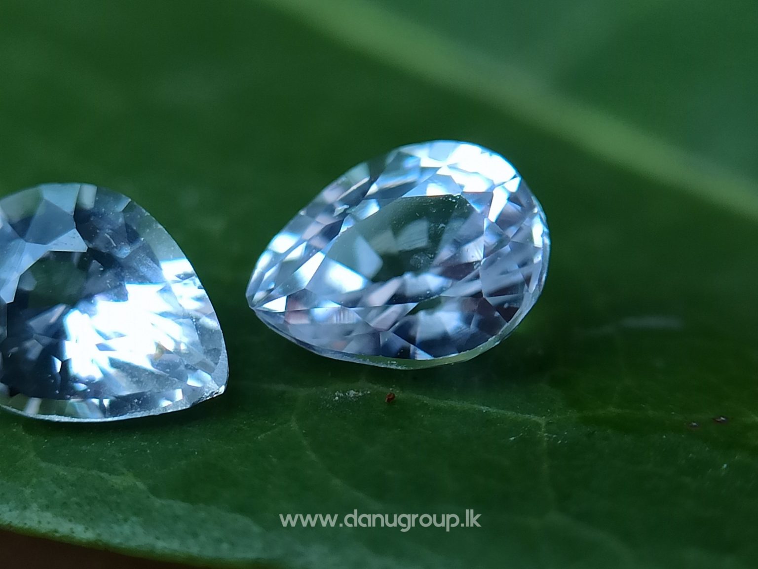danugroup.lk - ceylon natural white sapphire pear shape pair