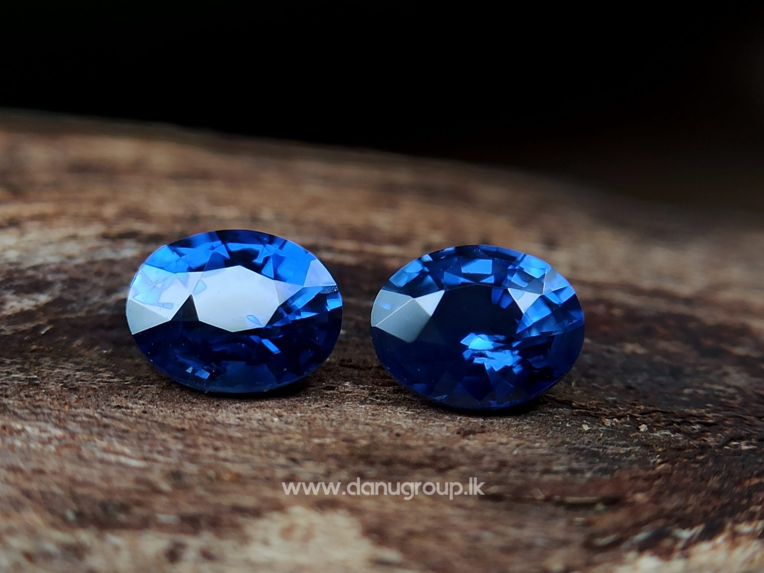 Ceylon Natural Vivid Royal Blue Sapphire Pair Danu Group Gemstones Collection - danugroup.lk