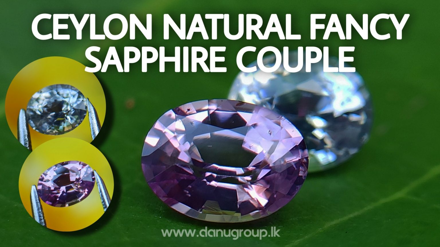 Ceylon Natural fancy Sapphire couple from Danu Group Gemstones