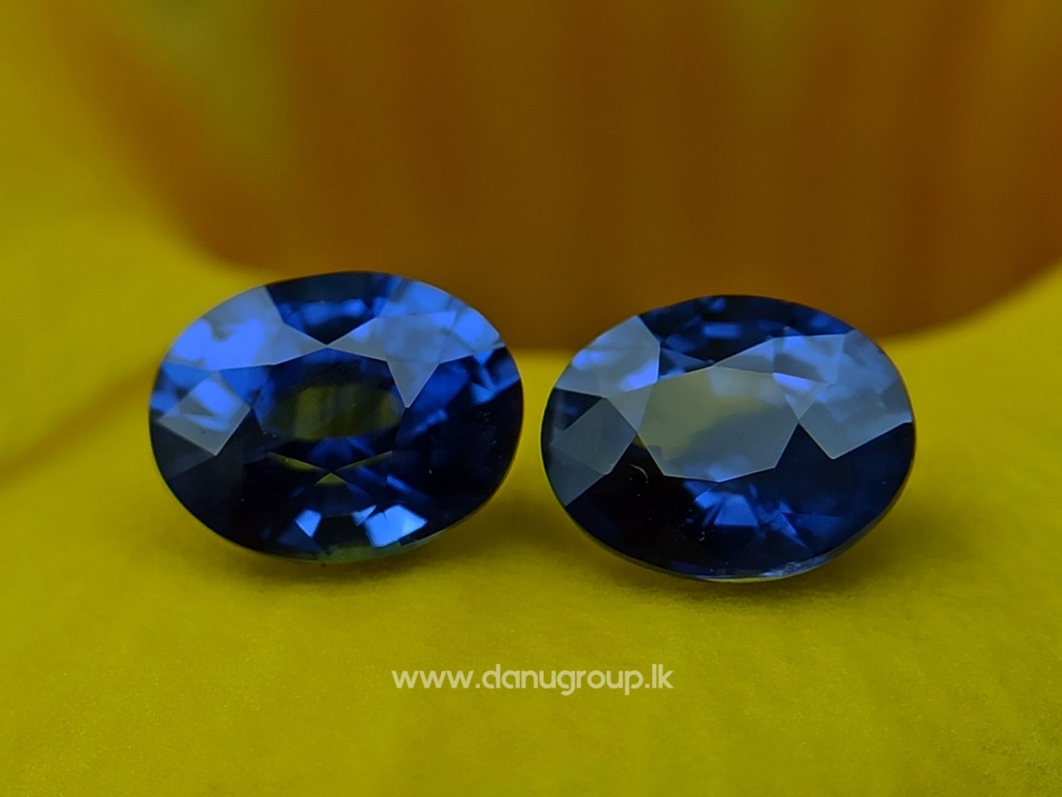 Ceylon Natural Vivid Royal Blue Sapphire Pair Danu Group Gemstones Collection - danugroup.lk