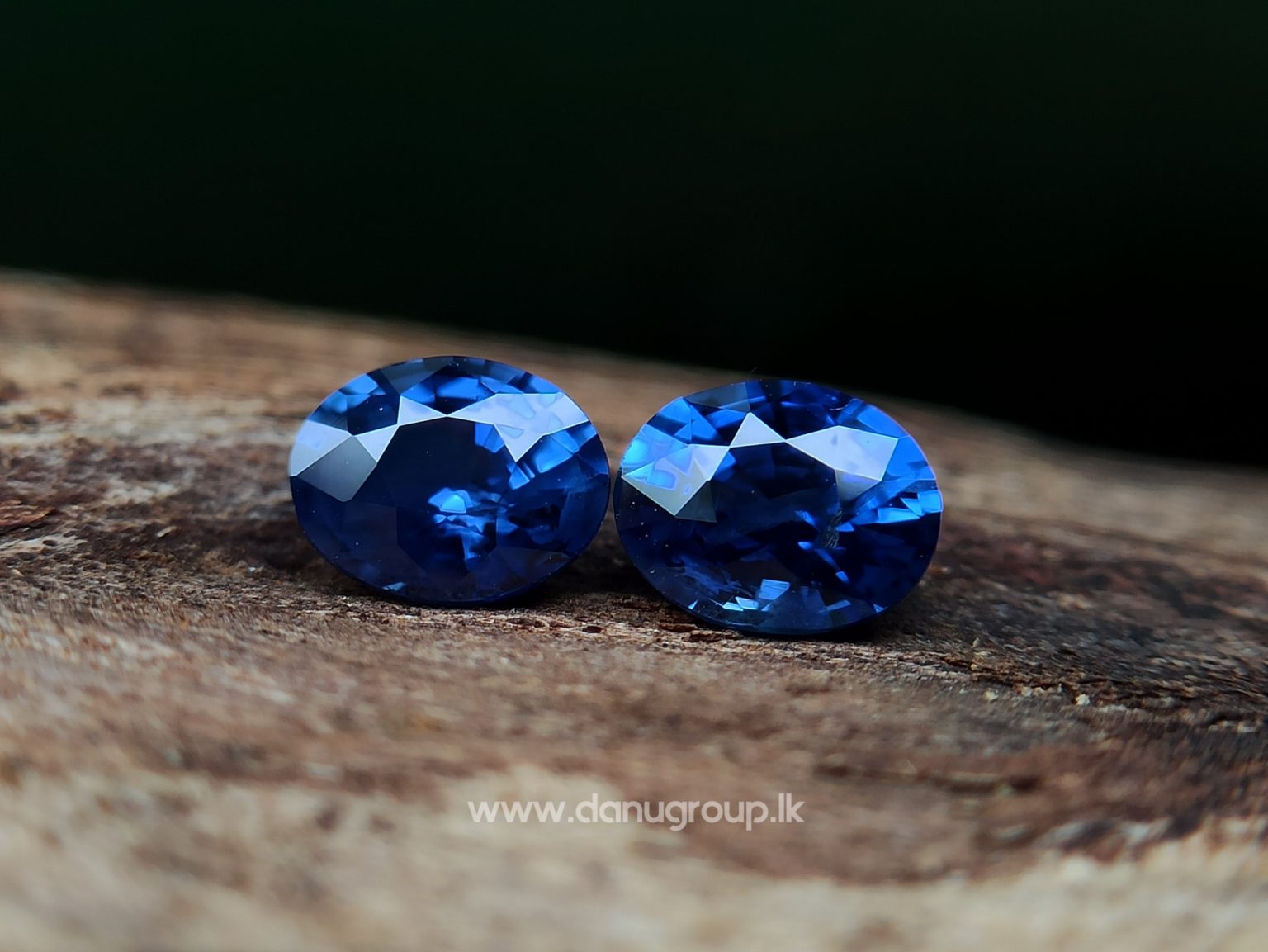 Ceylon Natural Vivid Royal Blue Sapphire Pair Danu Group Gemstones Collection - danugroup.lk