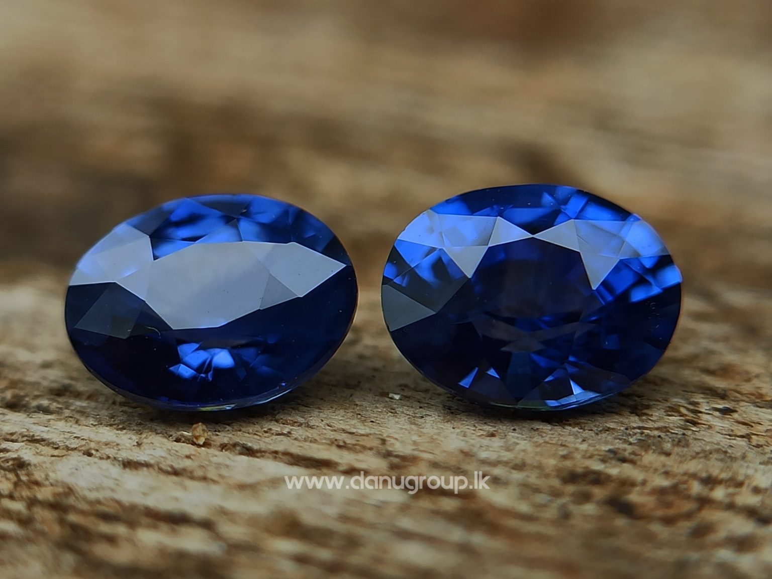 Ceylon Natural Vivid Royal Blue Sapphire Pair Danu Group Gemstones Collection - danugroup.lk