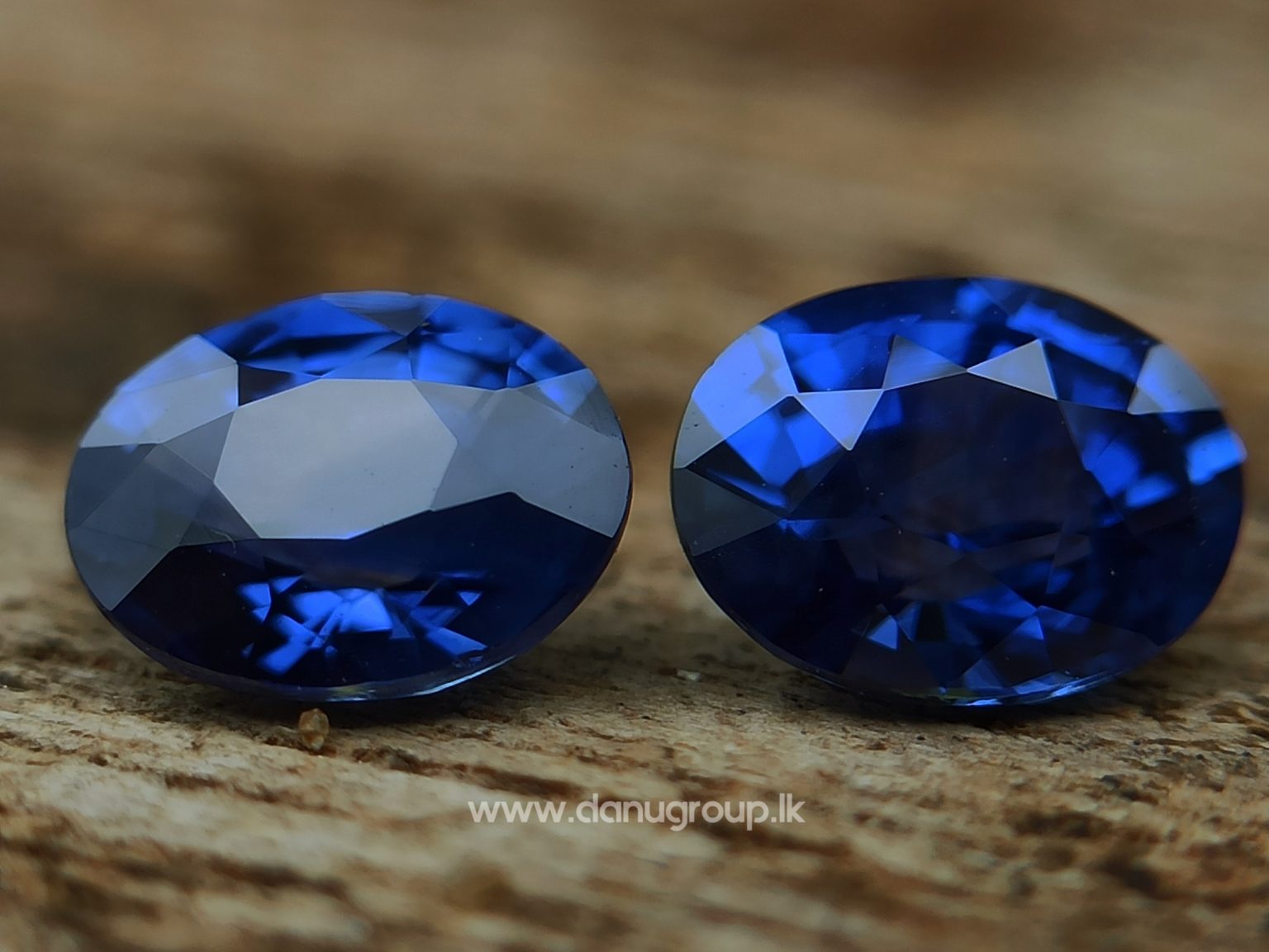 Ceylon Natural Vivid Royal Blue Sapphire Pair Danu Group Gemstones Collection - danugroup.lk
