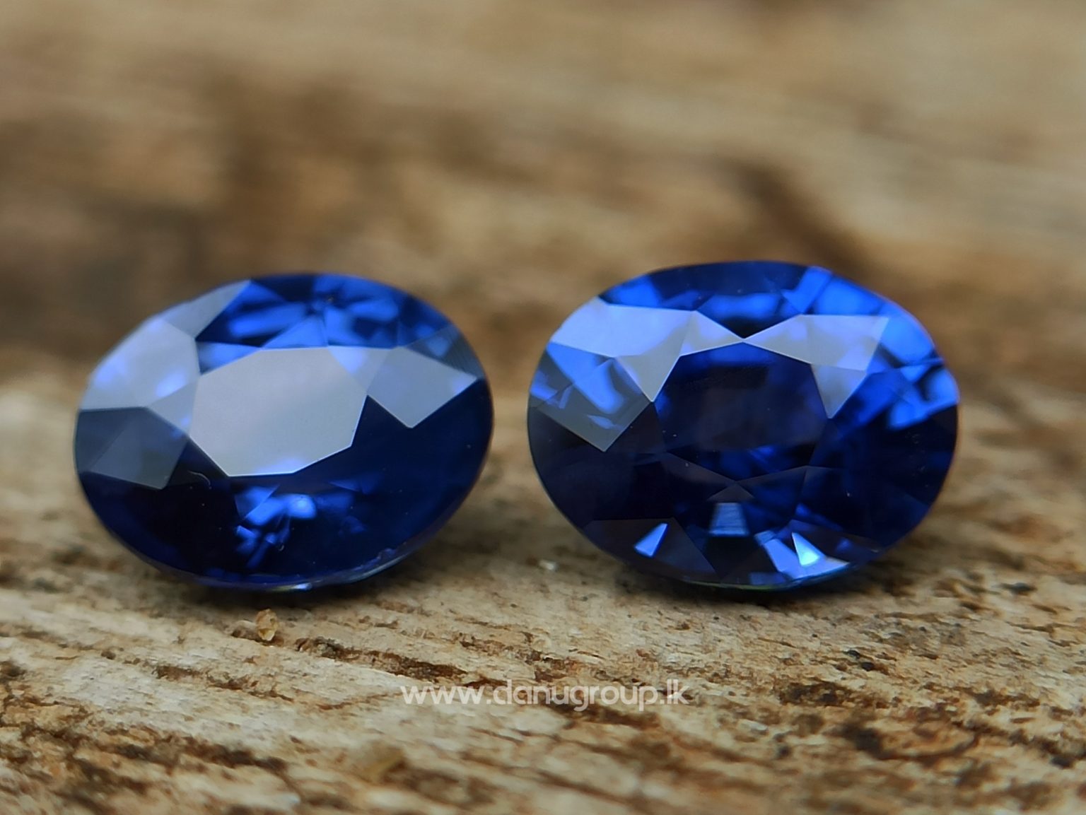 Ceylon Natural Vivid Royal Blue Sapphire Pair Danu Group Gemstones Collection - danugroup.lk