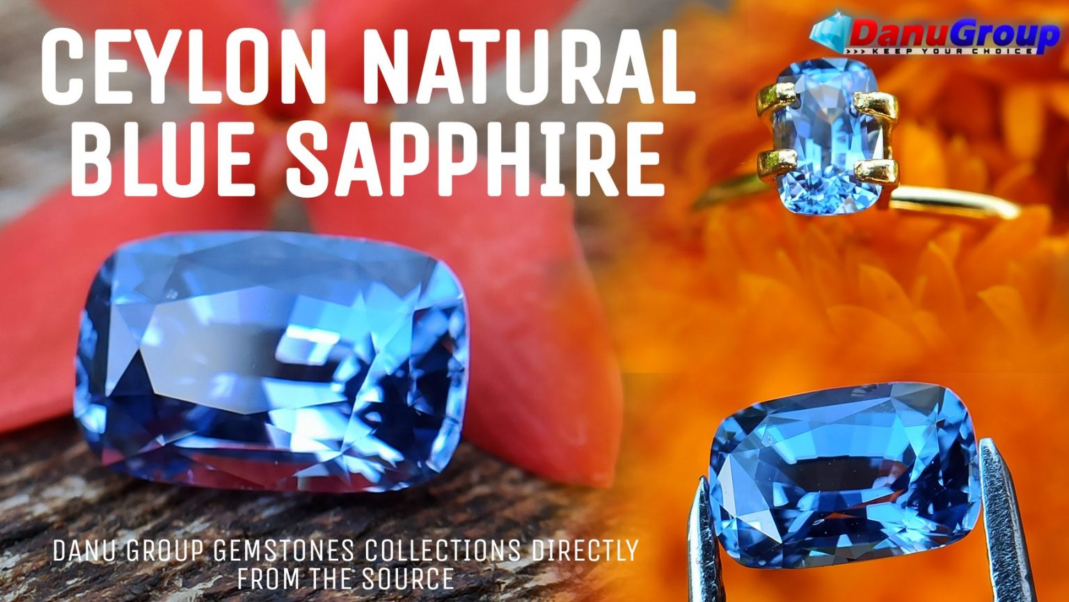 Ceylon Natural Blue Sapphire Top Grade Natural Blue Sapphire from Danu Group Gemstones