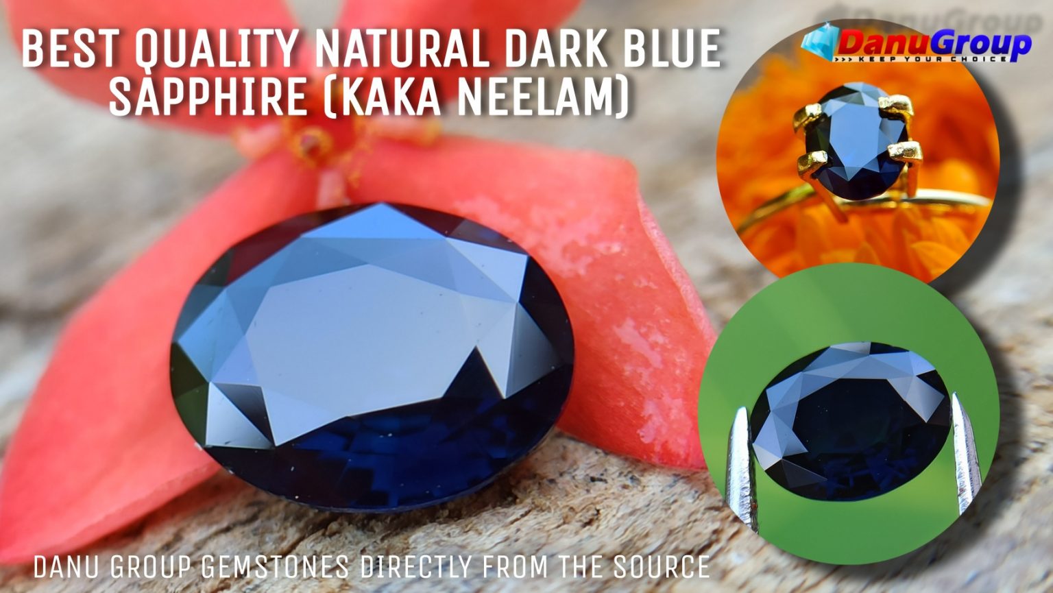 Best Quality Natural Kaka Neelam Dark Blue Sappphire Stone of planet Saturn danu group Gemstones