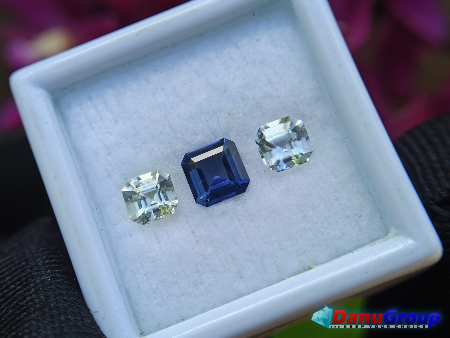 Ceylon Natural Vivid Royal Blue Sapphire with fancy Sapphire couple for fine Jewelry Design - Danu Group danugroup.lk