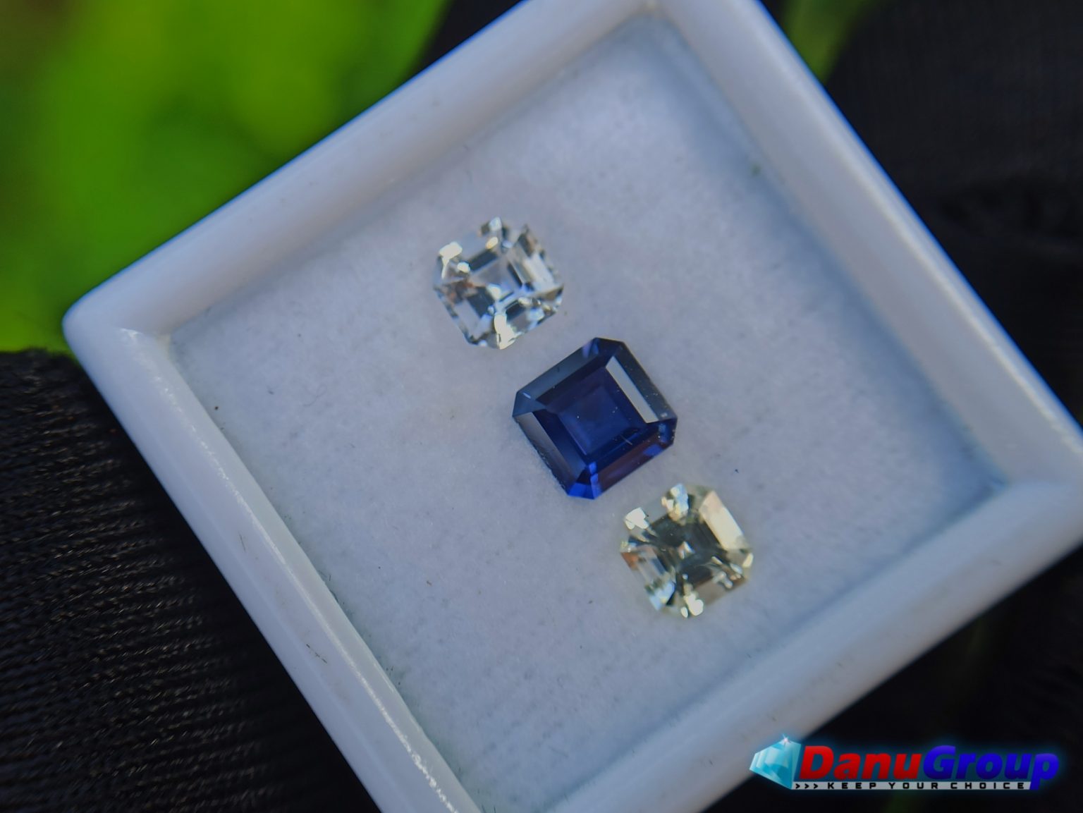 Ceylon Natural Vivid Royal Blue Sapphire with fancy Sapphire couple for fine Jewelry Design - Danu Group danugroup.lk