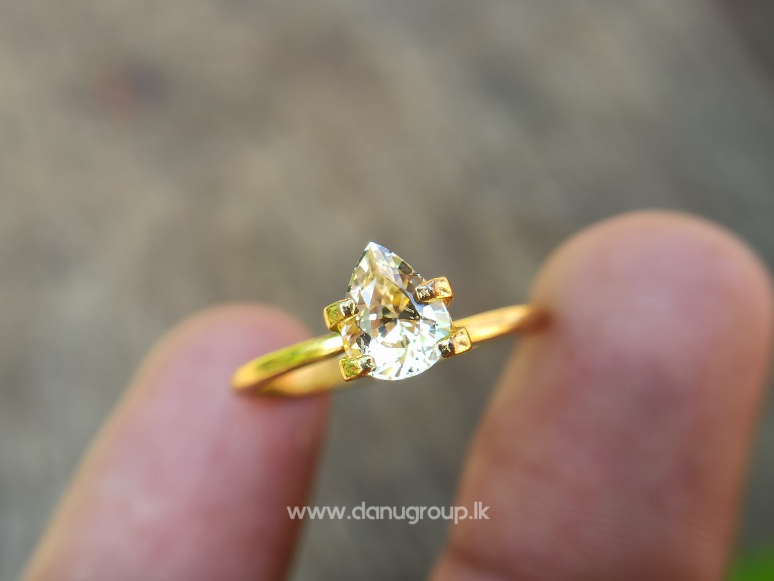 Ceylon Natural Yellow Sapphire pear shape Unheated Pukraj from Danu Group - danugroup.lk