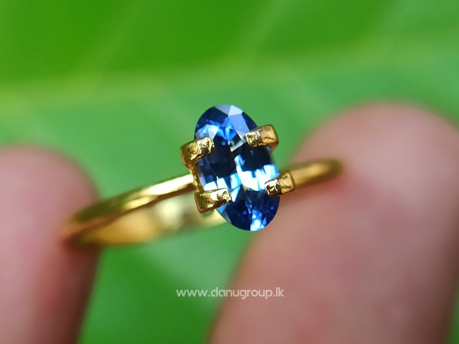 Ceylon Natural Cornflower Blue Sapphire Long Oval shape gem from Danu Group - danugroup.lk