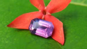 Ceylon Natural Purple Sapphire Emerald Cut Gem from Danu Group - danugroup.lk