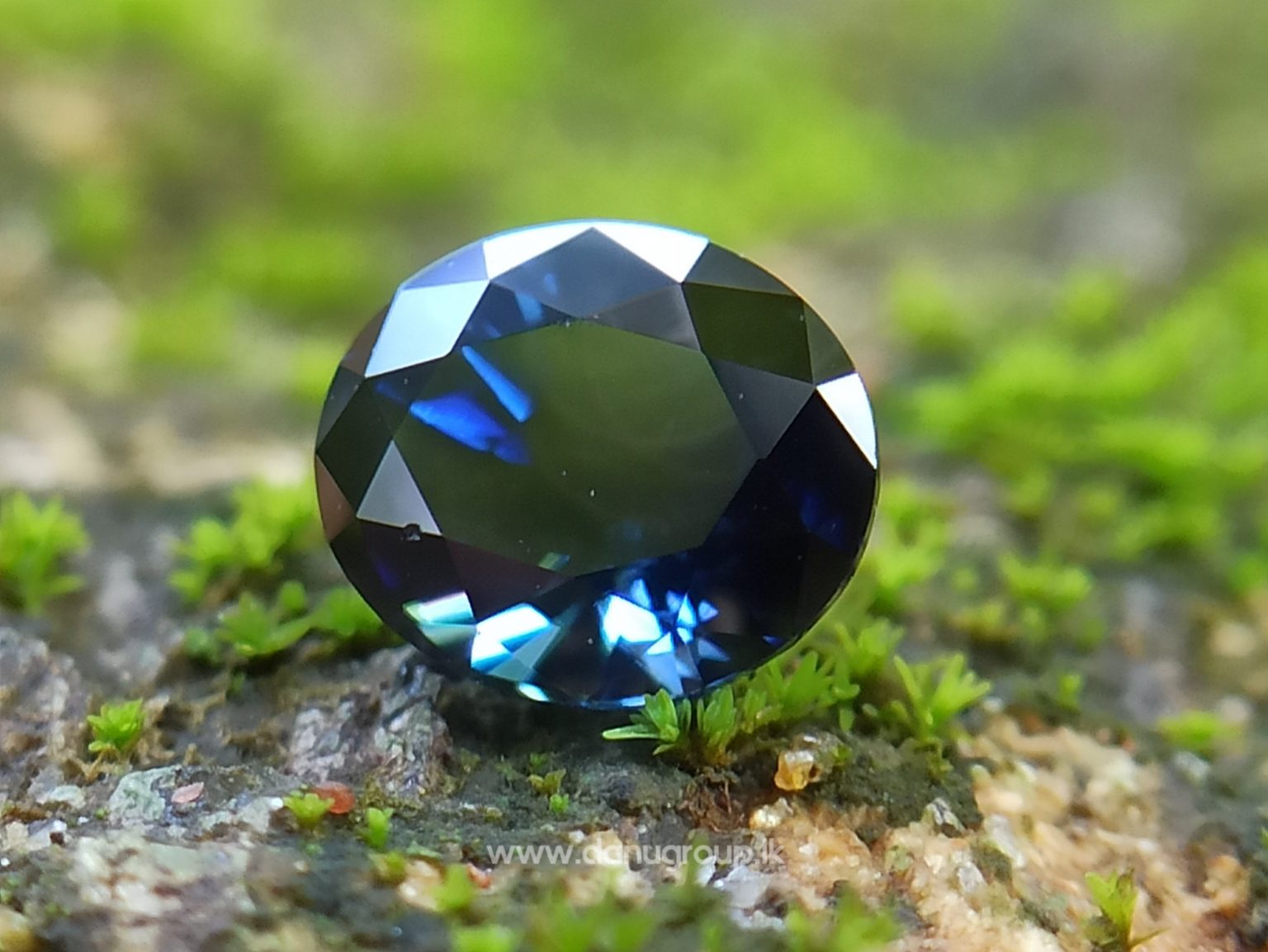 Ceylon Peacock Blue Sapphire Oval shape gem from Danu Group Gemstones -- danugroup.lk