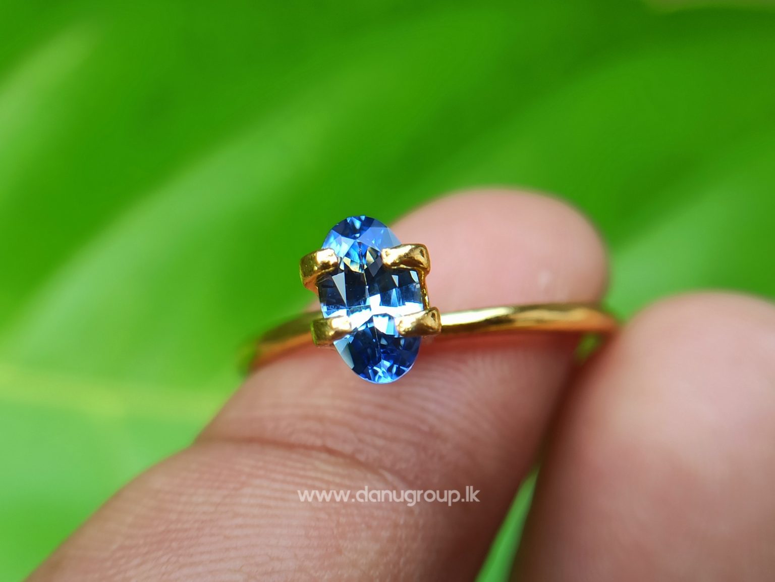 Ceylon Natural Cornflower Blue Sapphire Long Oval shape gem from Danu Group - danugroup.lk