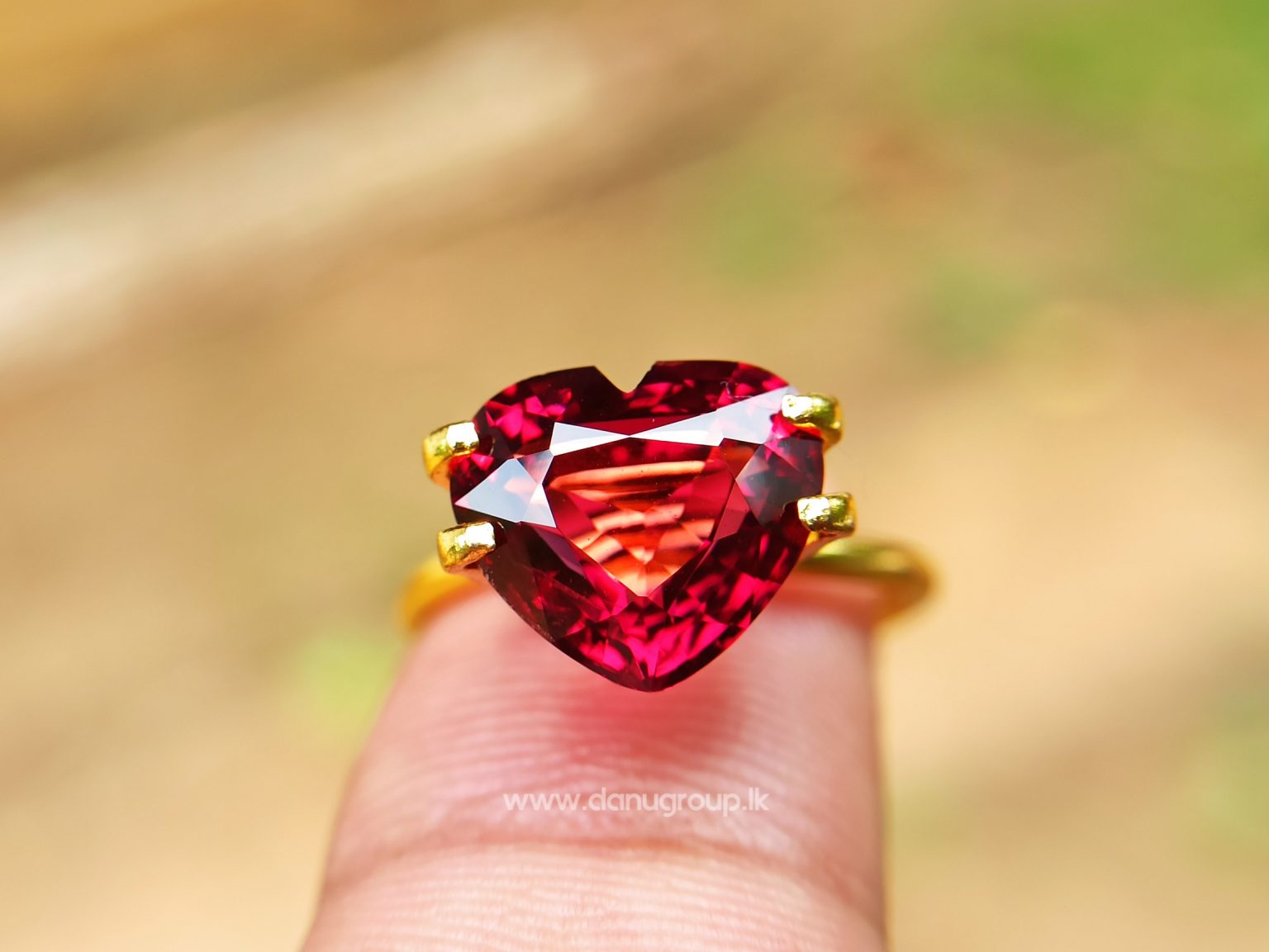 Ceylon Natural Garnet Heart from Danu Group Gemstones Collection - danugroup.lk