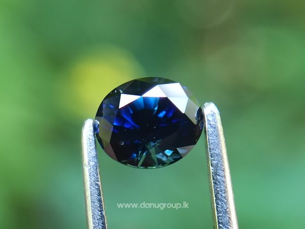 Ceylon Peacock Blue Sapphire Oval shape gem from Danu Group Gemstones -- danugroup.lk