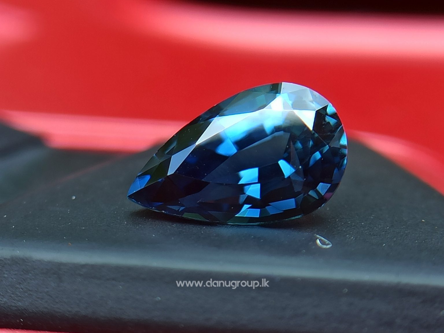 Bluish-green Sapphire best grade pear drop shape gem from Danu Group - danugroup.lk