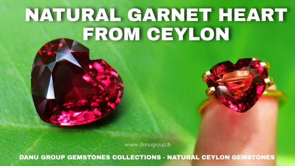Ceylon Natural Garnet Heart from Danu Group Gemstones Collection - danugroup.lk