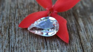 Ceylon Natural White Sapphire pear drop shape Gemstone from danu group - danugroup.lk