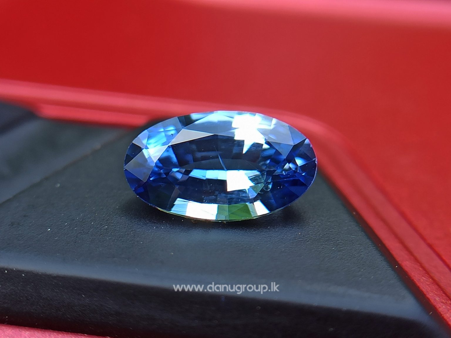 Ceylon Natural Cornflower Blue Sapphire Long Oval shape gem from Danu Group - danugroup.lk