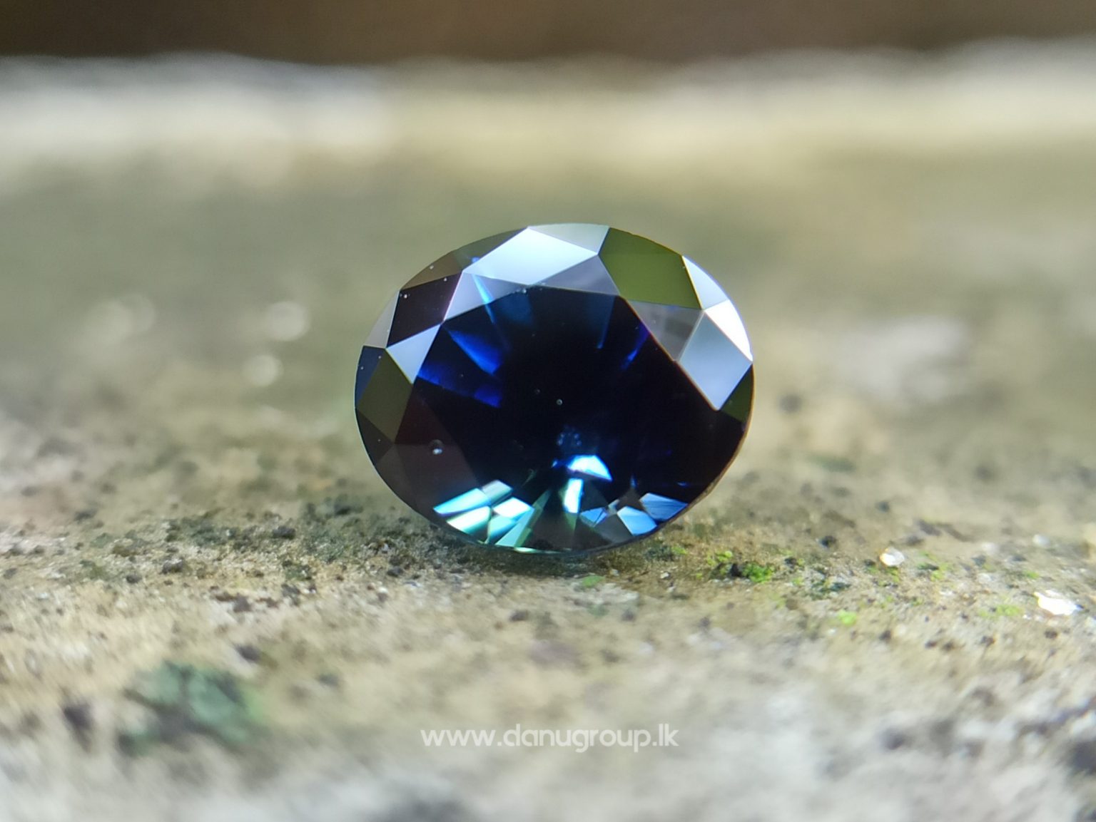 Ceylon Peacock Blue Sapphire Oval shape gem from Danu Group Gemstones -- danugroup.lk