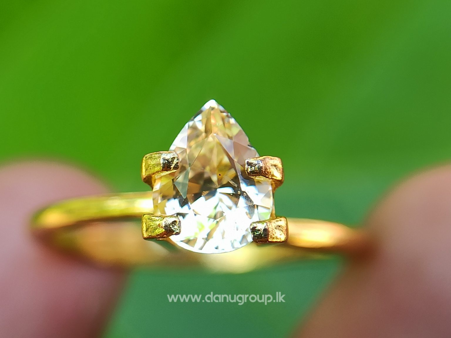 Ceylon Natural Yellow Sapphire pear shape Unheated Pukraj from Danu Group - danugroup.lk
