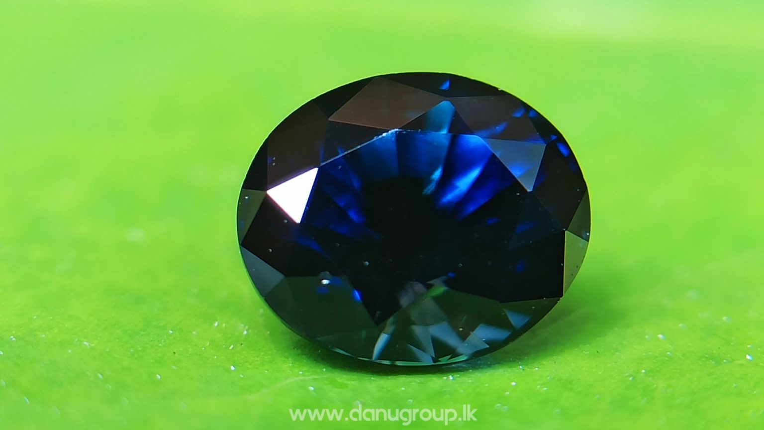 Ceylon Peacock Blue Sapphire Oval shape gem from Danu Group Gemstones -- danugroup.lk