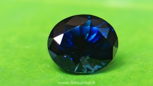 Ceylon Peacock Blue Sapphire Oval shape gem from Danu Group Gemstones -- danugroup.lk