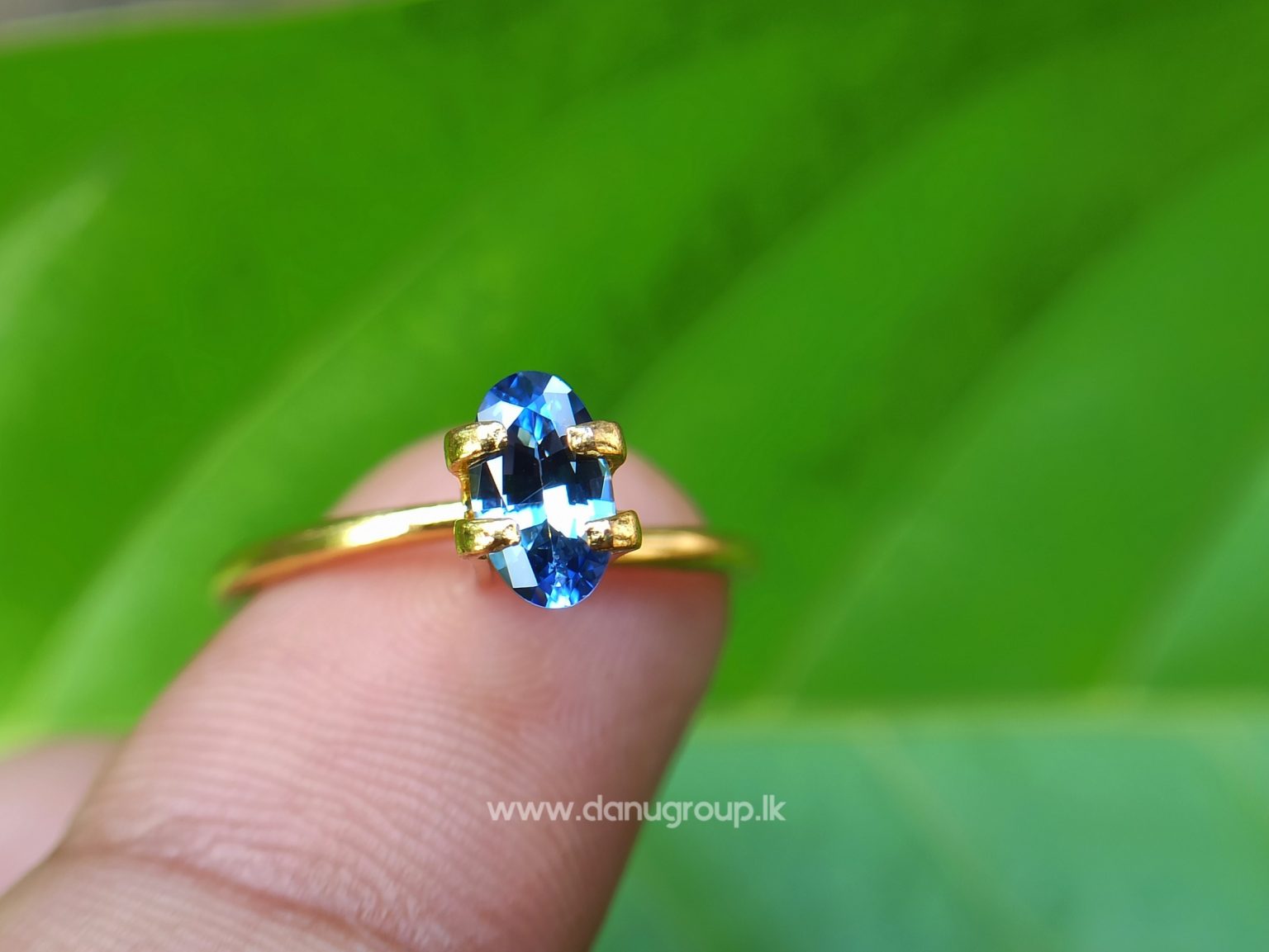 Ceylon Natural Cornflower Blue Sapphire Long Oval shape gem from Danu Group - danugroup.lk