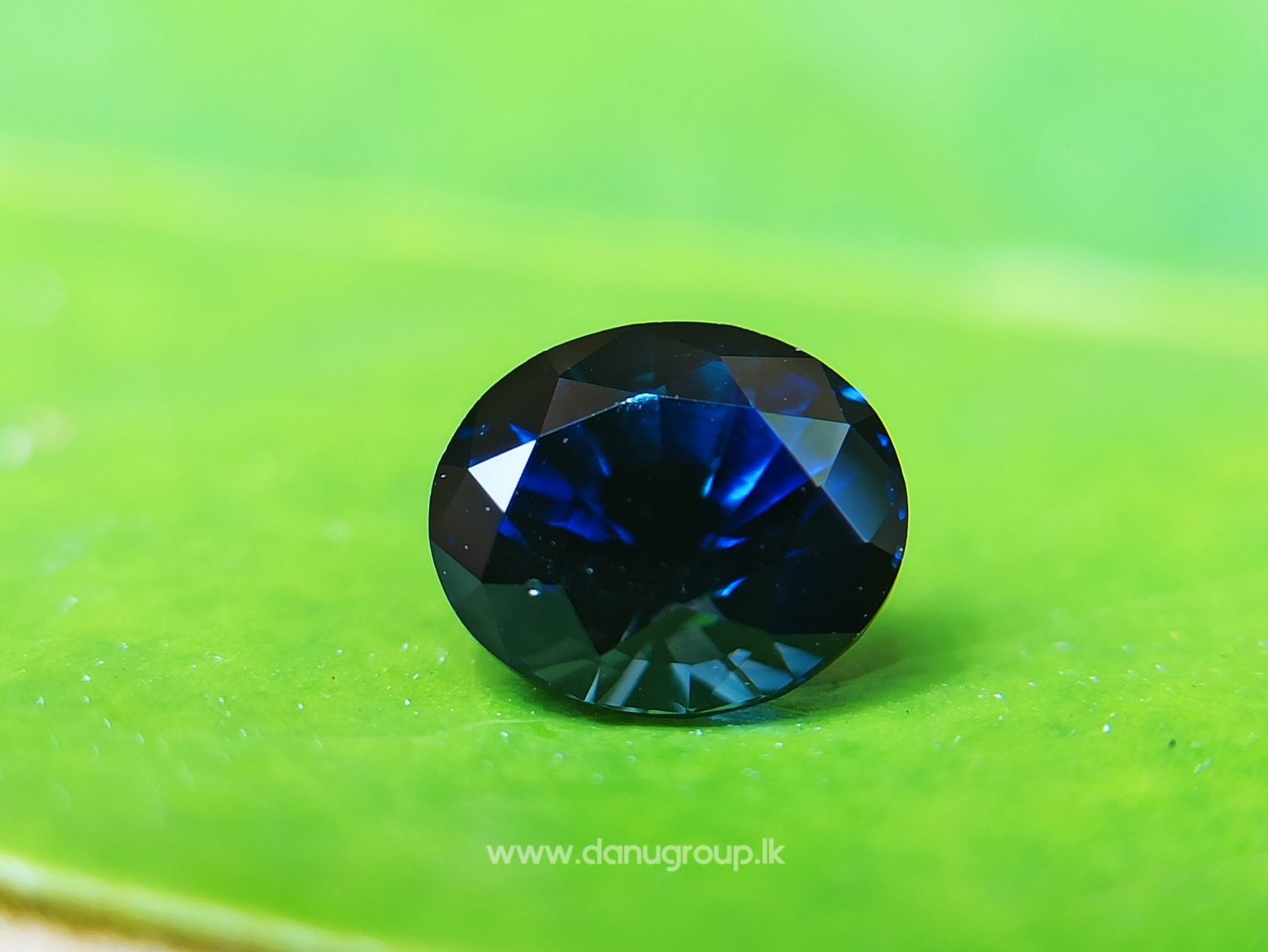 Ceylon Peacock Blue Sapphire Oval shape gem from Danu Group Gemstones -- danugroup.lk