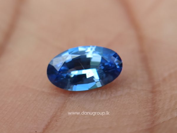 Ceylon Natural Cornflower Blue Sapphire Long Oval shape gem from Danu Group - danugroup.lk