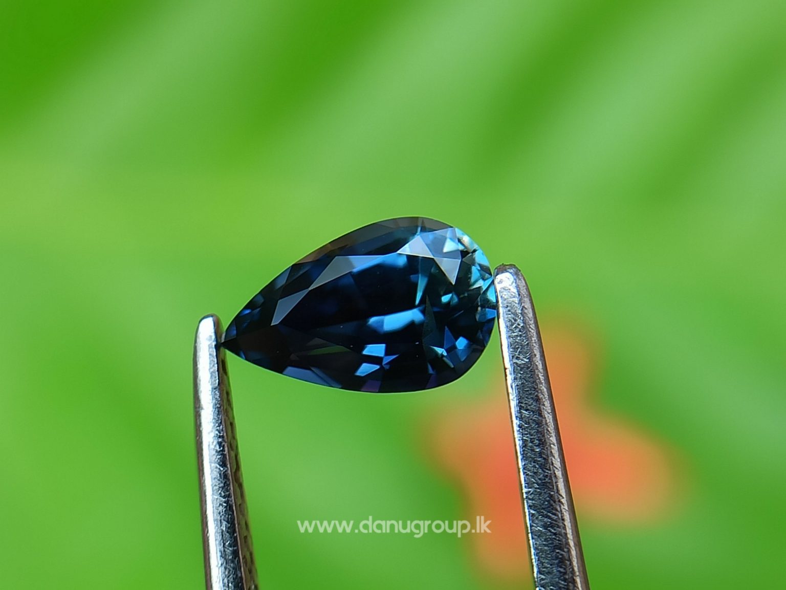 Bluish-green Sapphire best grade pear drop shape gem from Danu Group - danugroup.lk