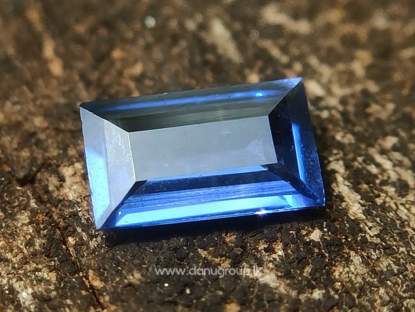 Ceylon Cornflower Blue Sapphire Baguette shape Danu Group Gemstones - danugroup.lk