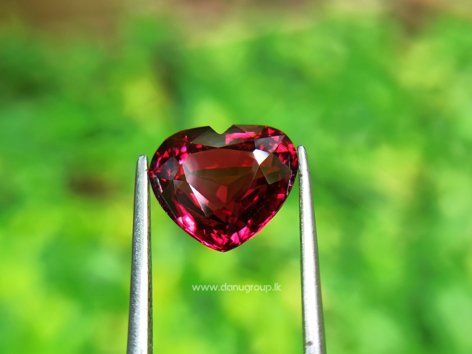 Ceylon Natural Garnet Heart from Danu Group Gemstones Collection - danugroup.lk