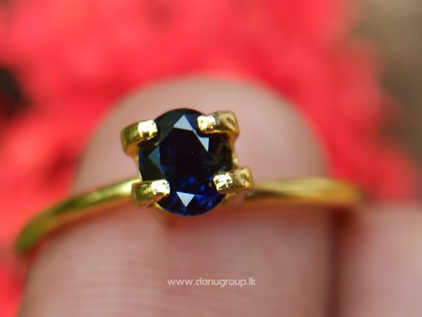 Ceylon Peacock Blue Sapphire Oval shape gem from Danu Group Gemstones -- danugroup.lk
