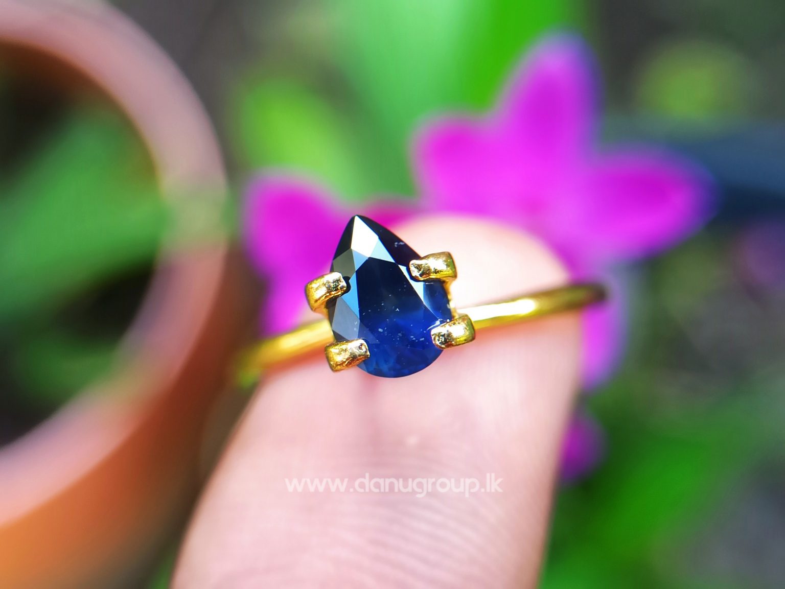 Ceylon Vivid Royal Blue Sapphire Drop Pear Shape Danu Group Gemstones - danugroup.lk