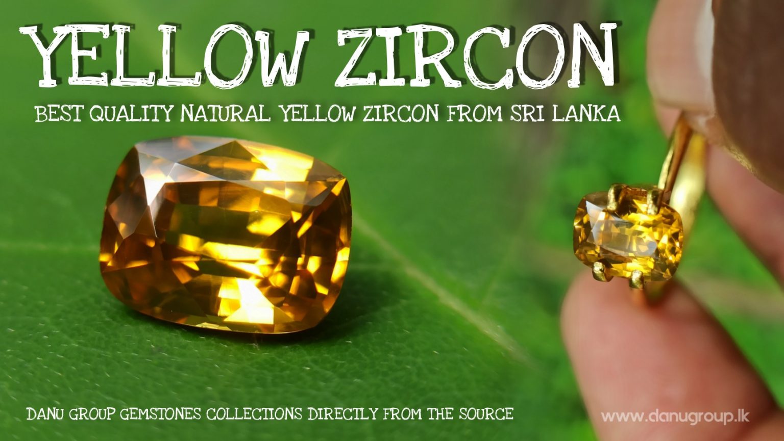 Ceylon Natural Yellow Zircon Melychrysos from Danu Group Gemstones Collections