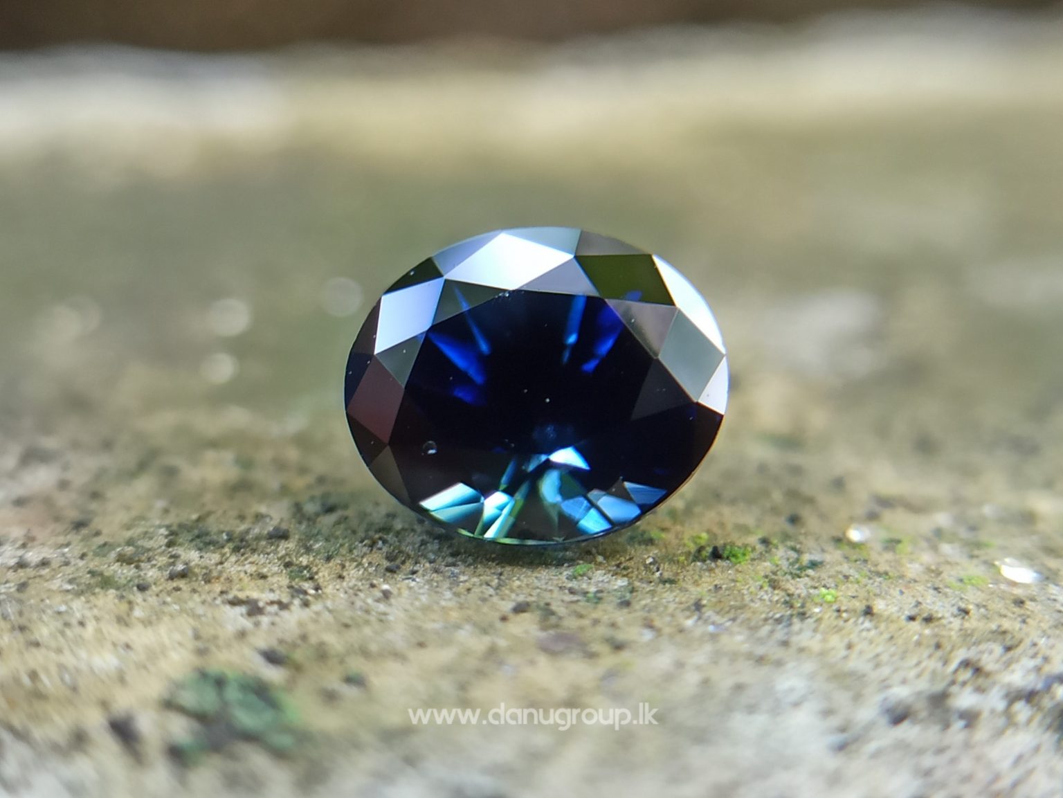 Ceylon Peacock Blue Sapphire Oval shape gem from Danu Group Gemstones -- danugroup.lk
