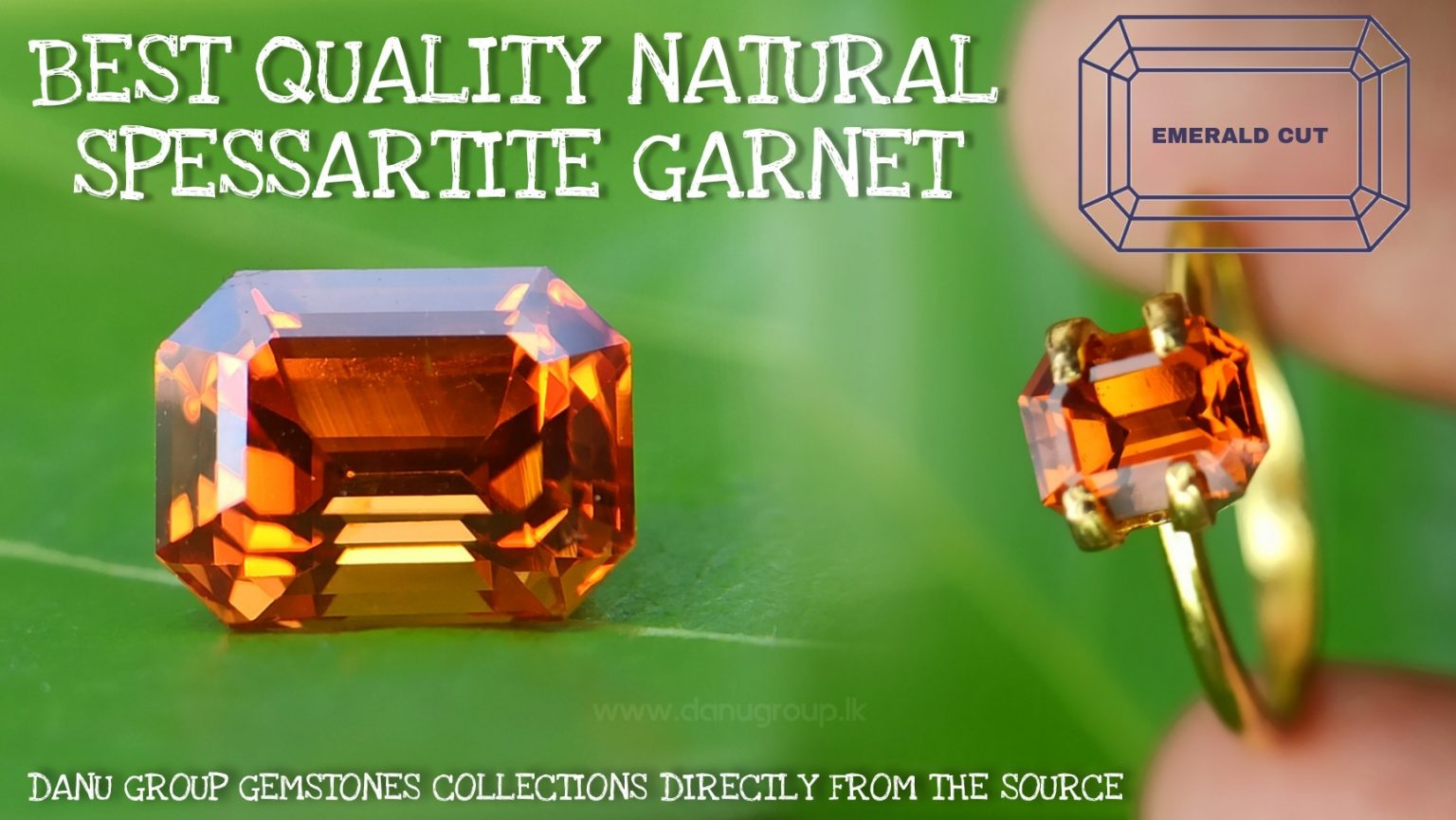 Best Quality Natural Spessartite Garnet Emerald Cut Danu Group Gemstones -- danugroup.lk