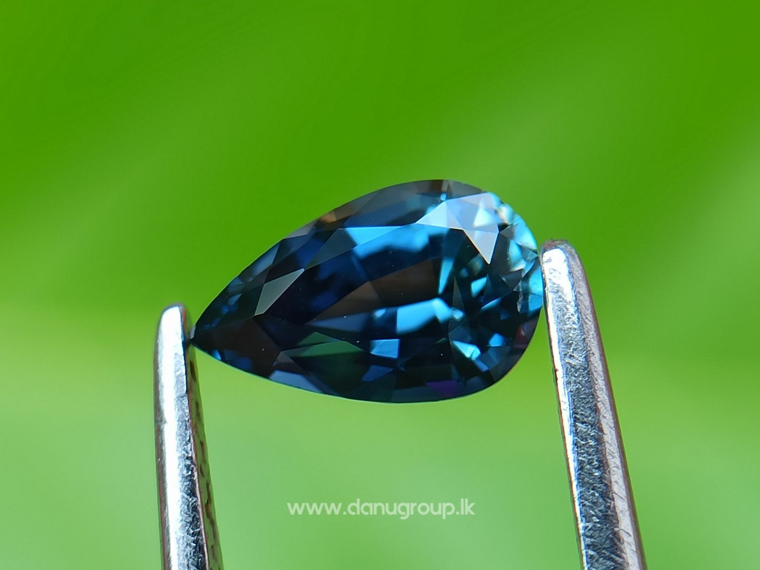 Bluish-green Sapphire best grade pear drop shape gem from Danu Group - danugroup.lk