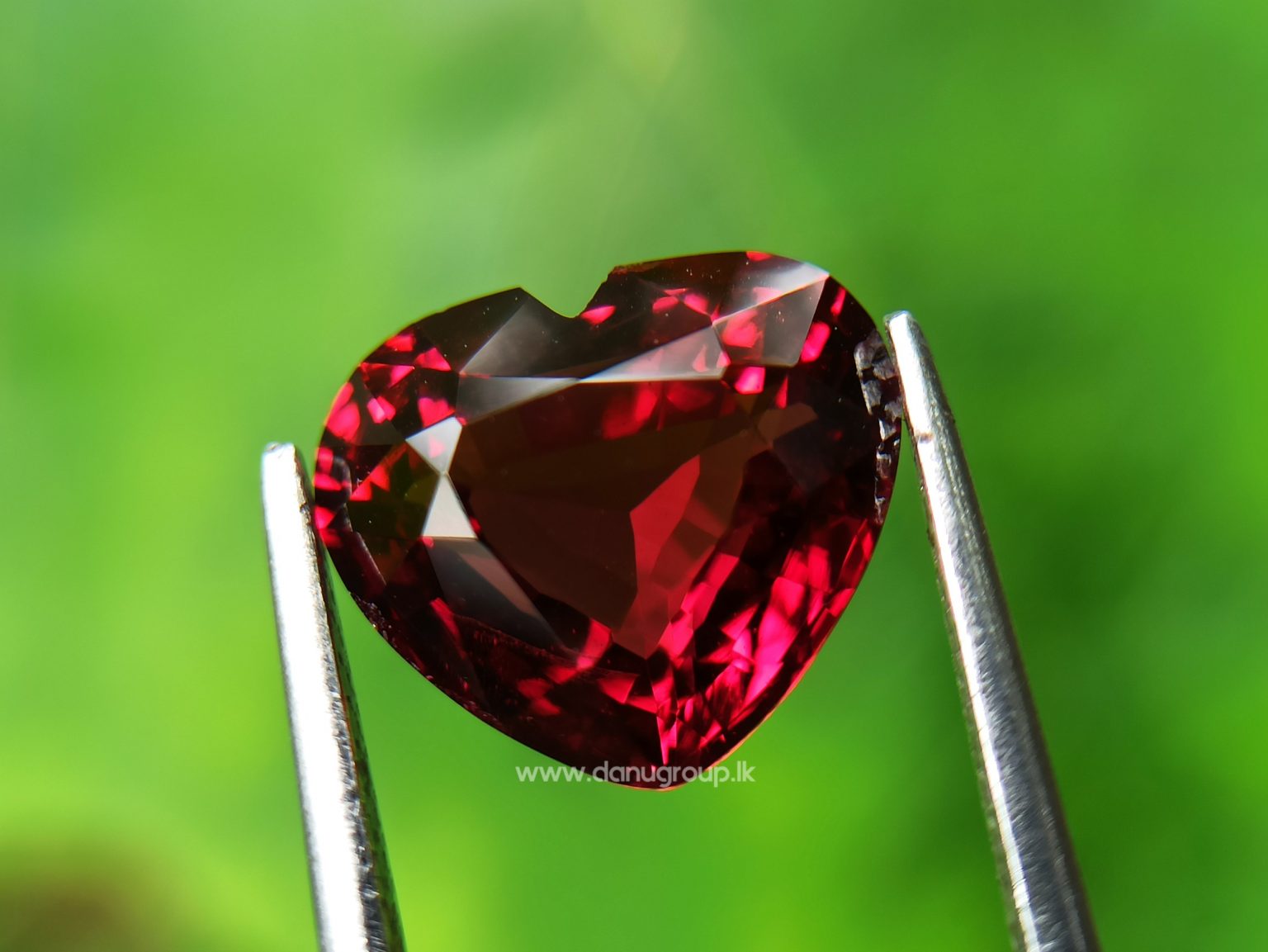 Ceylon Natural Garnet Heart from Danu Group Gemstones Collection - danugroup.lk