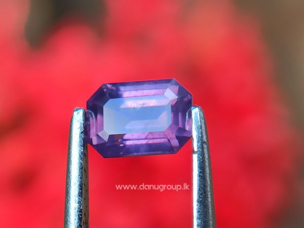 Ceylon Natural Purple Sapphire Emerald Cut Gem from Danu Group - danugroup.lk